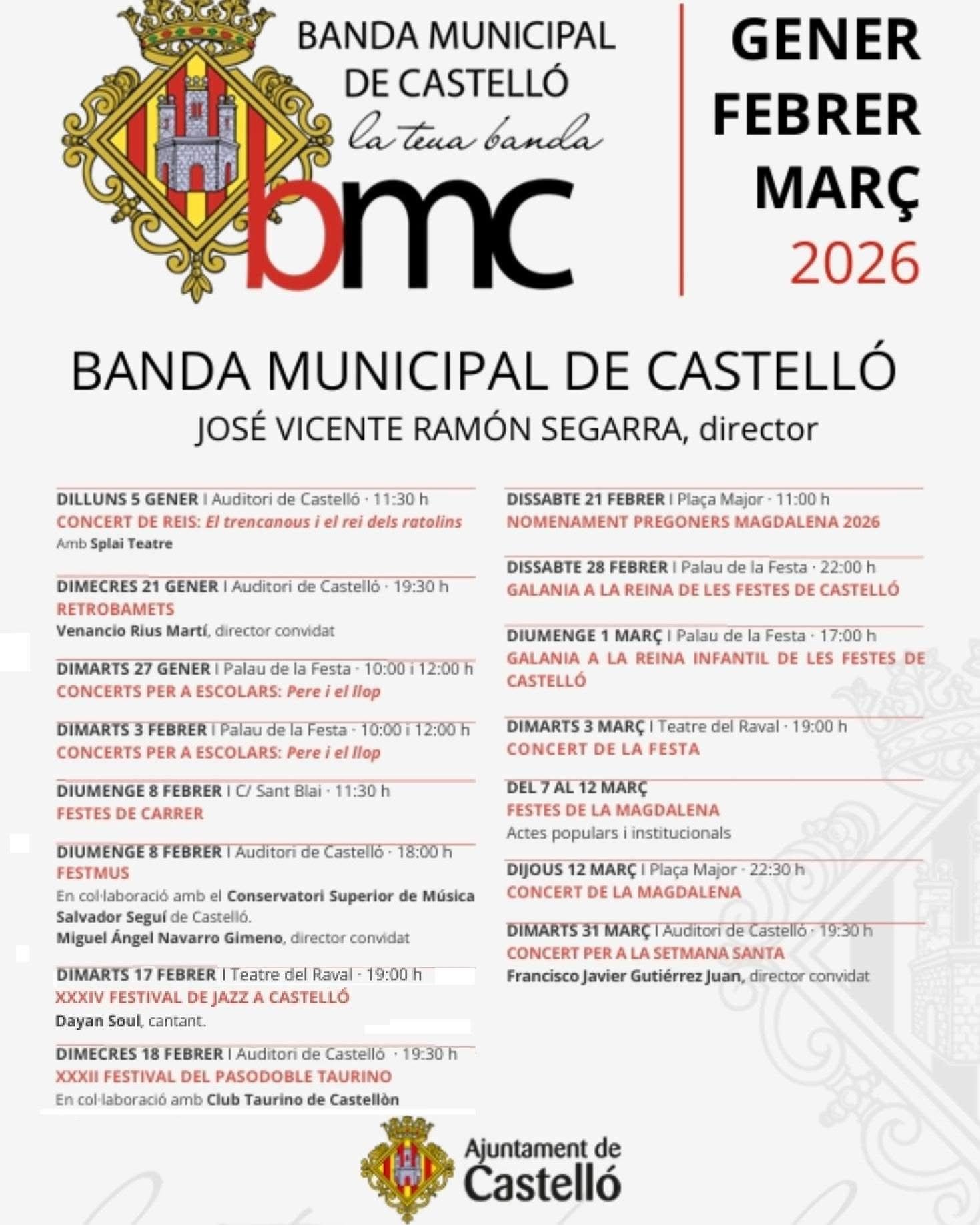 BANDA MUNICIPAL CASTELLÓ, LA TEUA BANDA