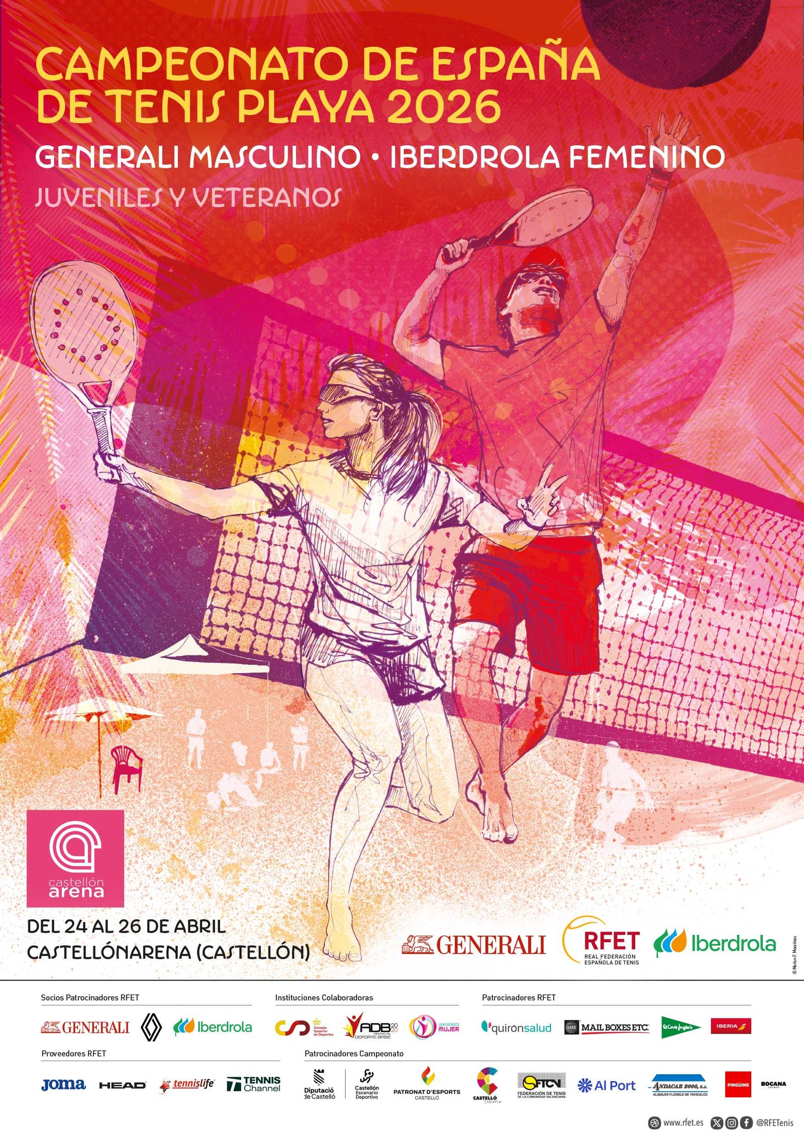 CAMPEONATO DE ESPAÑA DE TENIS PLAYA DE JUVENILES Y VETERANOS 2026