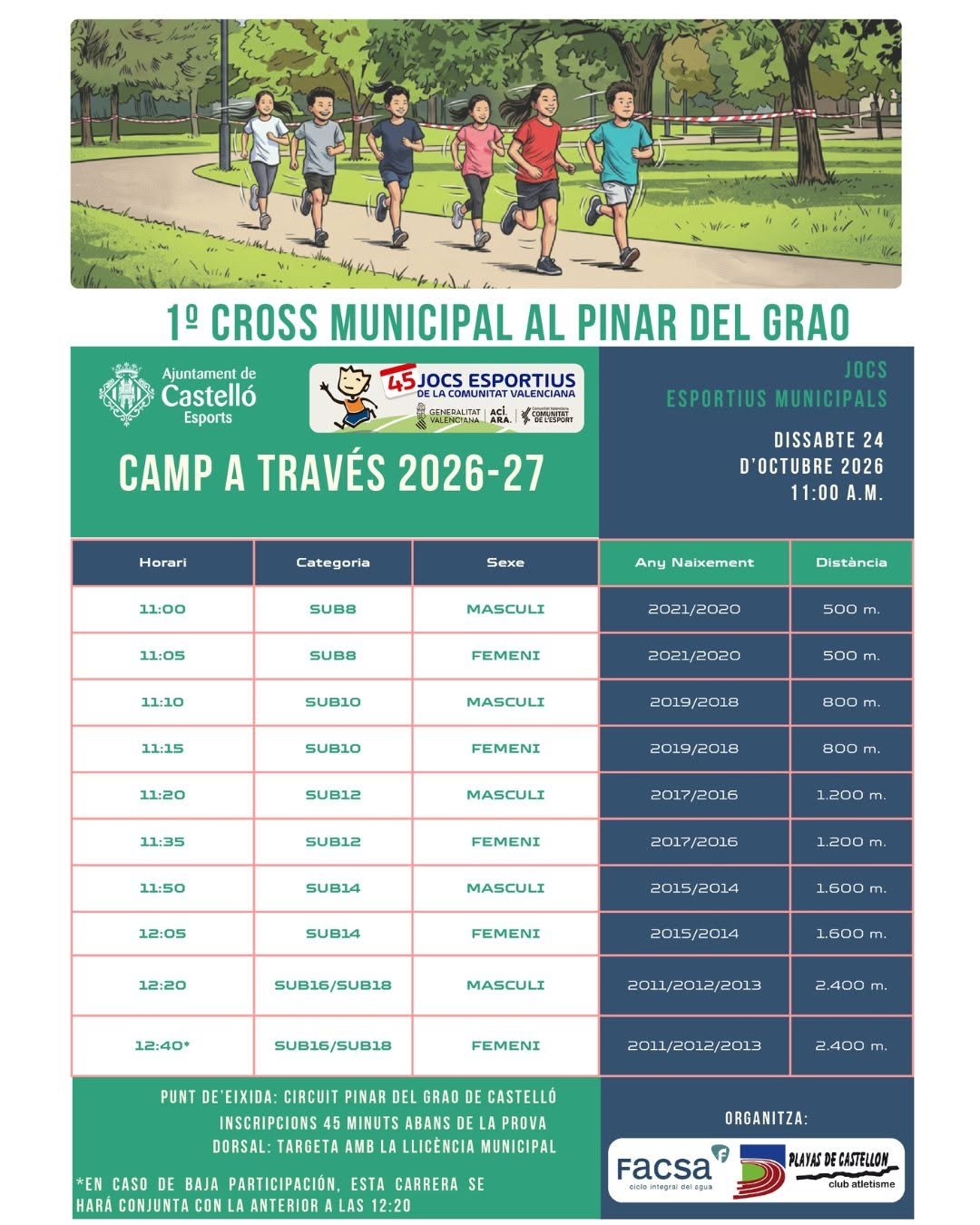 1º CROSS MUNICIPAL AL PINAR DEL GRAO