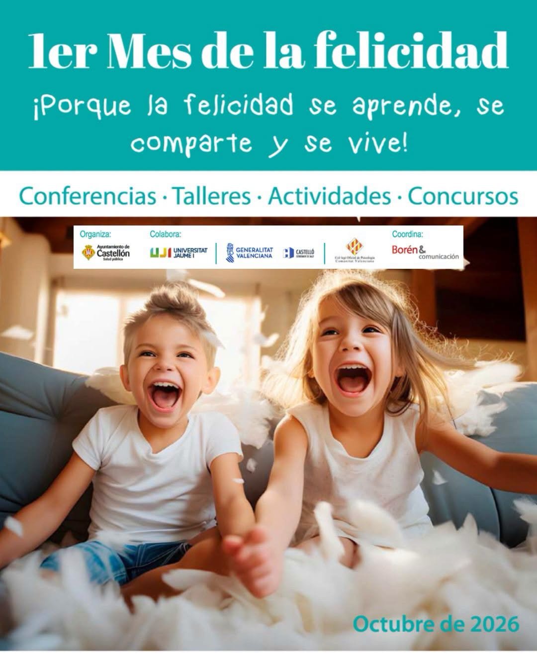 Castellón celebra en octubre su primer Mes de la Felicidad con actividades gratuitas para fomentar el bienestar y la salud emocional