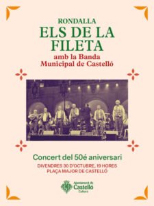 CONCIERTO 50 ANIVERSARIO. RONDALLA ELS DE LA FILETA CON LA BANDA DE MÚSICA DE CASTELLÓN